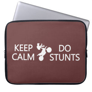 Keep Calm & Do Stunts custom colour laptop sleeve