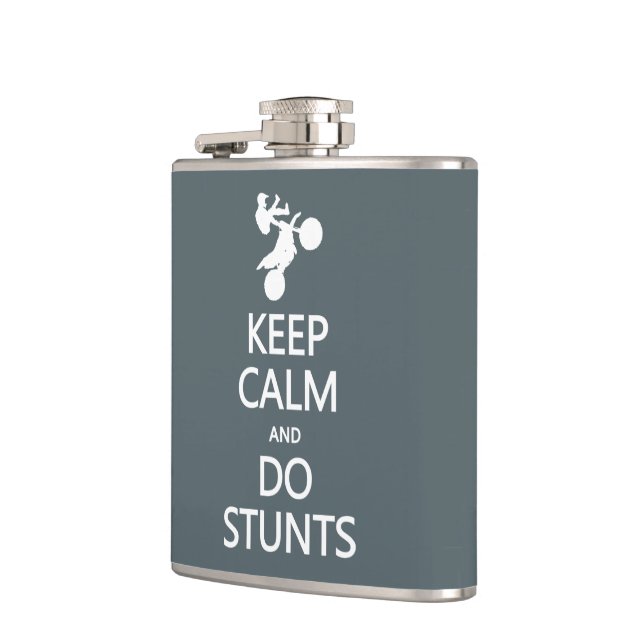 Keep Calm & Do Stunts custom flask (Left)