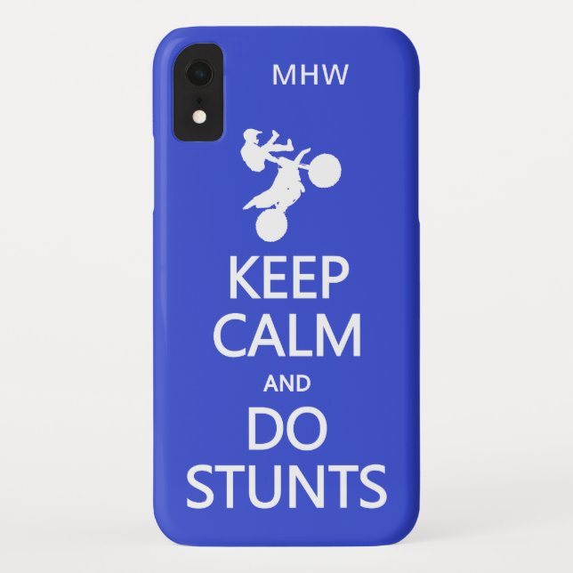 Keep Calm & Do Stunts custom monogram cases (Back)