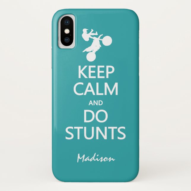 Keep Calm & Do Stunts custom name & colour cases (Back)