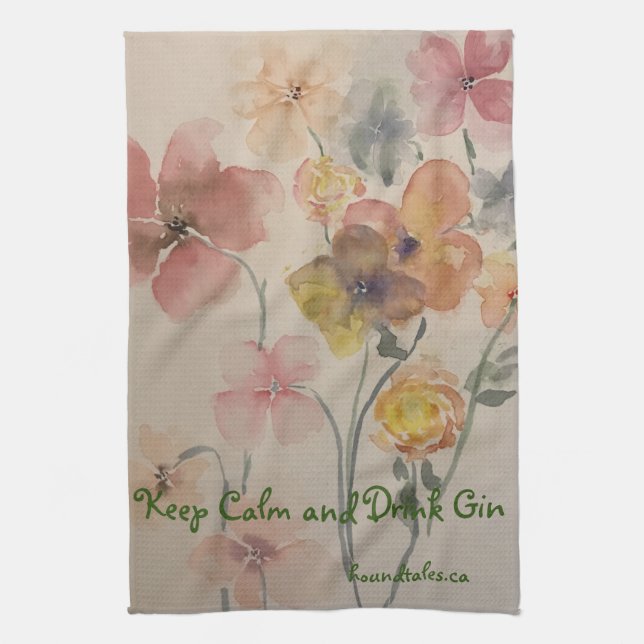 Keep Calm Drink Gin Kitchen Towel (Vertical)