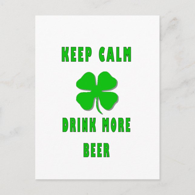 Keep Calm Drink More Beer Postcard (Front)
