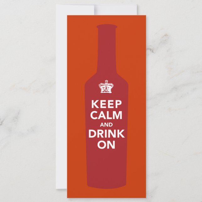 Keep Calm & Drink On Birthday Party Invitation (Front)