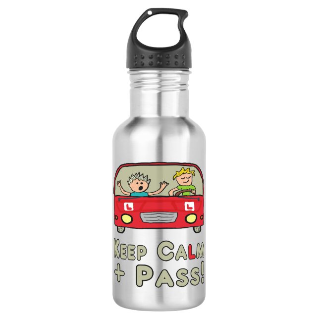 Keep Calm Driving Test 532 Ml Water Bottle (Front)