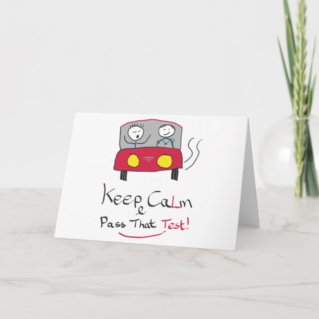 Keep Calm Driving Test Card (Front)