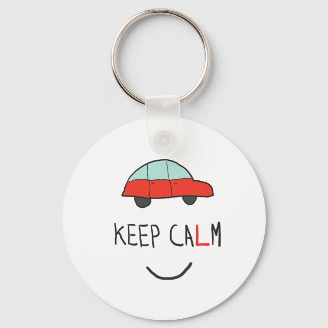 Keep Calm Driving Test Key Ring (Front)