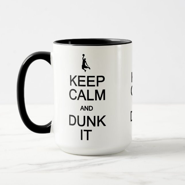 Keep Calm & Dunk It mugs - choose style, colour (Left)