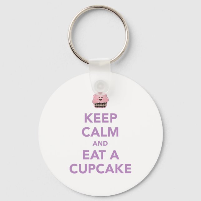 Keep Calm & Eat A Cupcake Key Ring (Front)