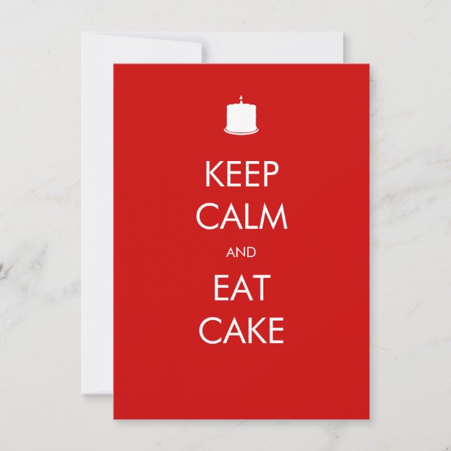 Keep Calm Eat Cake 40th Birthday Invitation (Front)
