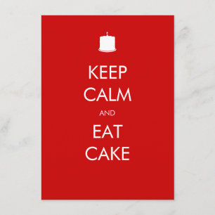 Keep Calm Eat Cake 75th Birthday Invitation