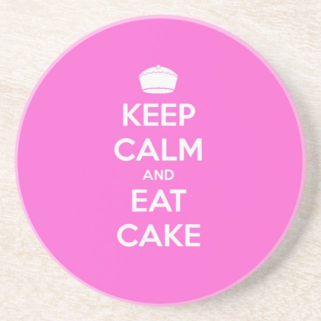 Keep Calm & Eat Cake Coaster (Front)