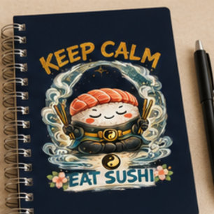 Keep Calm & Eat Sushi – Zen Kawaii Sushi Notebook