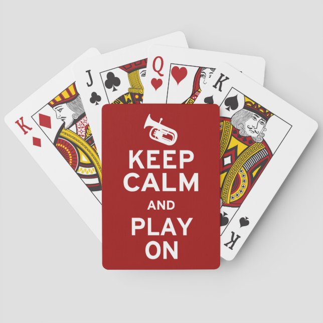 Keep Calm Euphonium Playing Cards (Back)