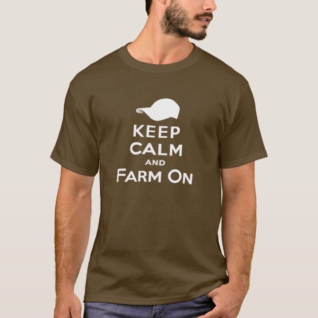 Keep Calm & Farm On - Men's T-Shirt (Dark) (Front)