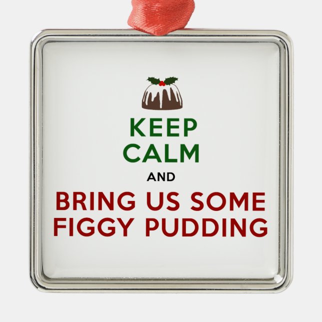 Keep Calm Figgy Pudding Metal Tree Decoration (Front)
