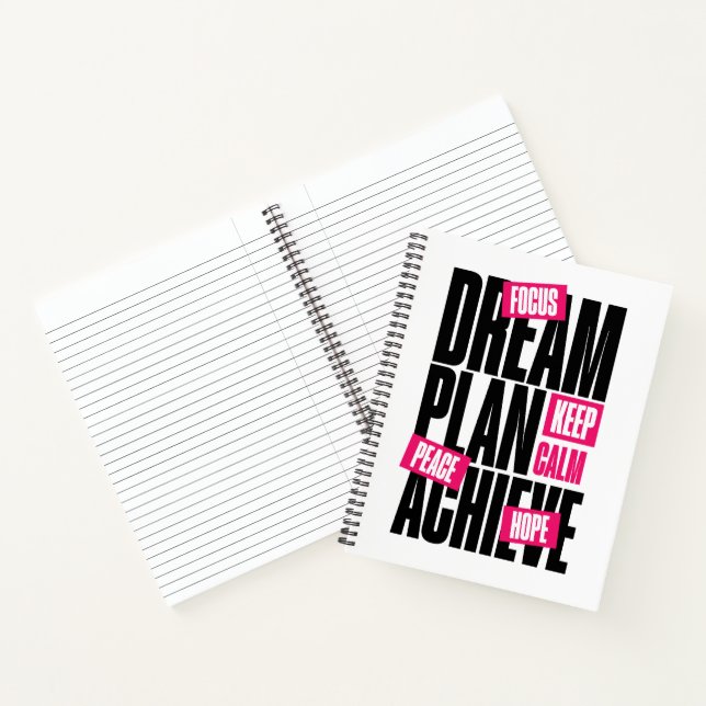 Keep Calm Focus Hope Peace Motivational Notebook (Inside)