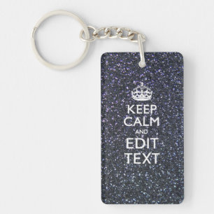 Keep Calm for Your Text on Midnight Style Key Ring