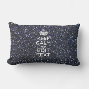 Keep Calm for Your Text on Midnight Style Lumbar Cushion
