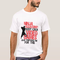 Keep Calm Funny Geeks and Gamers Ninja T-shirt