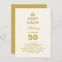 Keep Calm Funny Milestone Birthday Party Invite