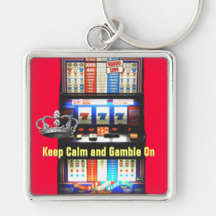 Keep Calm Gamble on Slot Machine Key Ring