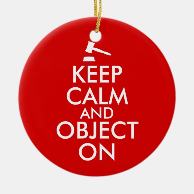 Keep Calm Gavel Ornament for Attorneys Judges Law (Front)