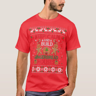 Keep Calm Gingerbread Houses Baking Ugly Christmas T-Shirt