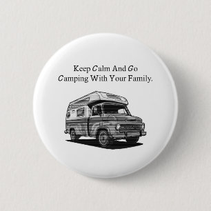 Keep Calm Go Camping Family Outdoor Adventure 6 Cm Round Badge