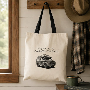 Keep Calm Go Camping Family Outdoor Adventure Tote Bag