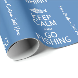 Keep Calm & Go Fishing custom wrapping paper