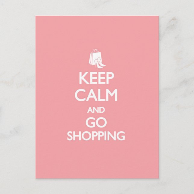 Keep Calm & Go Shopping Postcard (Front)