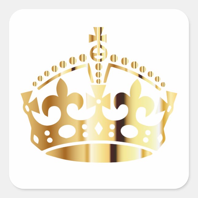 Keep Calm Gold Crown - Change background Square Sticker (Front)