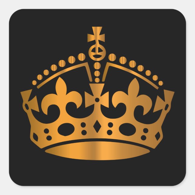Keep Calm Gold Crown - Change background Square Sticker (Front)