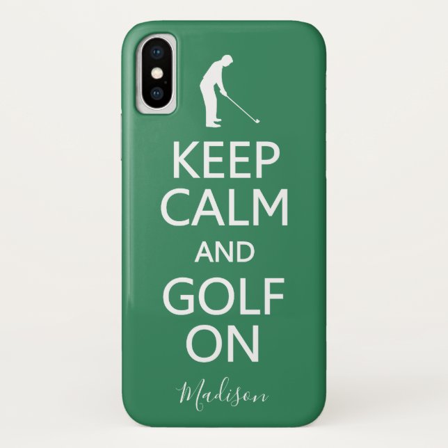 Keep Calm & Golf On custom name & colour cases (Back)