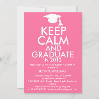 Keep Calm Graduation Invitation