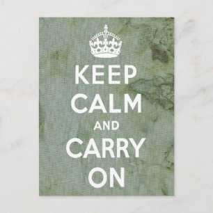 Keep Calm Green Fabric Postcard