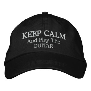 Keep Calm Guitar Music Embroidered Hat