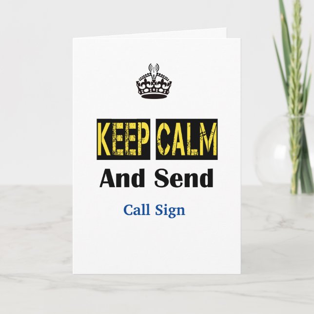 Keep Calm Ham Radio Birthday Card (Front)