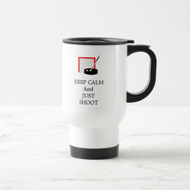 Keep Calm Hockey Net and Stick Travel Mug (Right)
