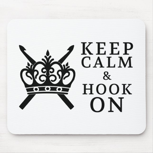 Keep Calm Hook On Crafts /  Crown Logo Mouse Pad (Front)