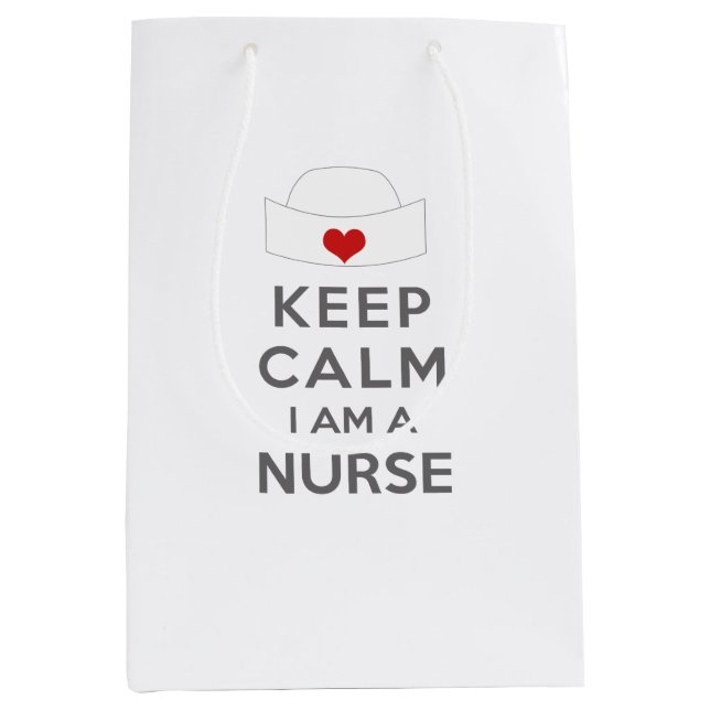 Keep Calm I am a Nurse Medium Gift Bag (Front)