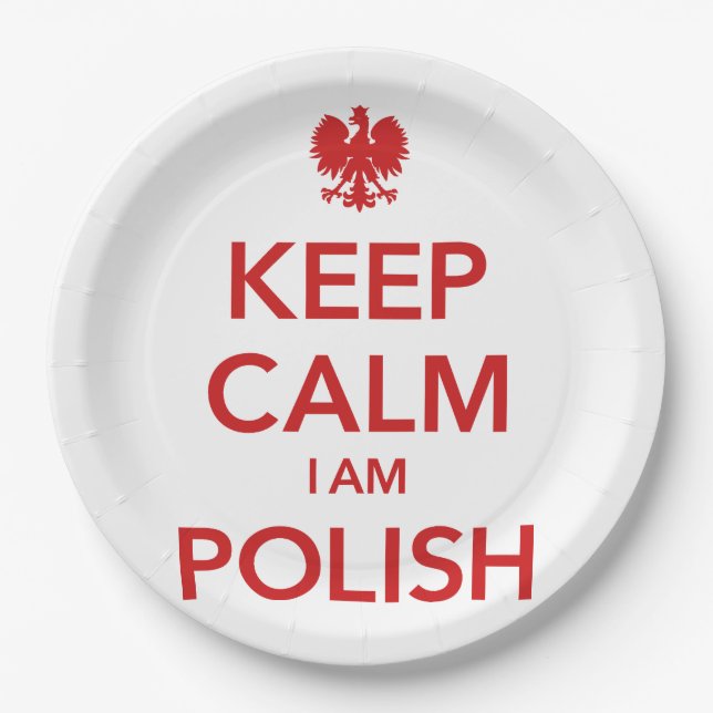 KEEP CALM I AM POLISH PAPER PLATE (Front)