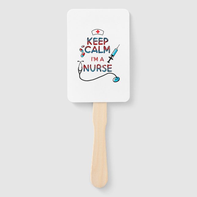 keep calm iam nurse  hand fan (Front)
