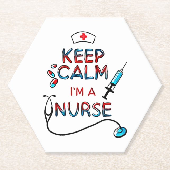 keep calm iam nurse  paper coaster (Front)