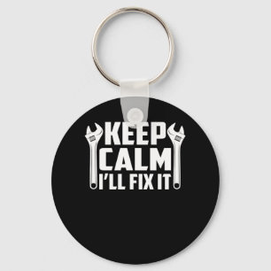 Keep Calm Ill Fix It Clever Mechanic Pride Key Ring