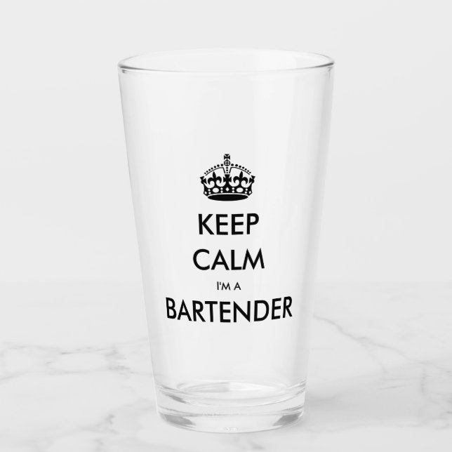 KEEP CALM I'M A BARTENDER (Bar, Pub, Saloon) Glass (Front)