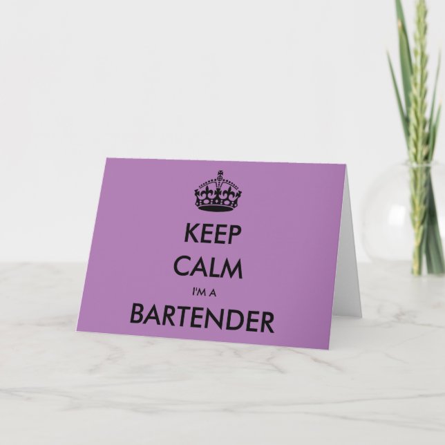 KEEP CALM I'M A BARTENDER THANK YOU CARD (Front)