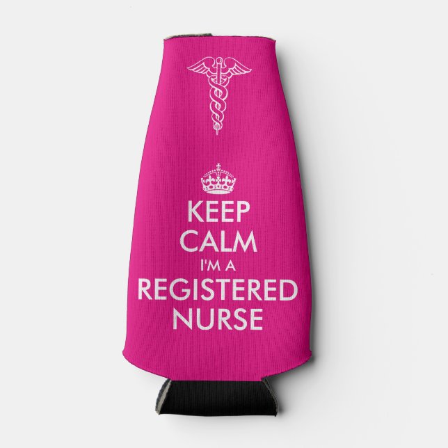 Keep calm i'm a registered nurse bottle coolers (Front)