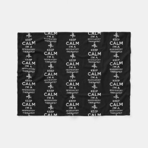 Keep calm I'm a Respiratory Therapist  Fleece Blanket