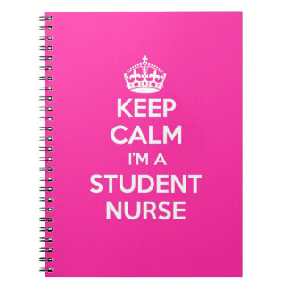 KEEP CALM I'M A STUDENT NURSE PINK NURSING GIFT NOTEBOOK